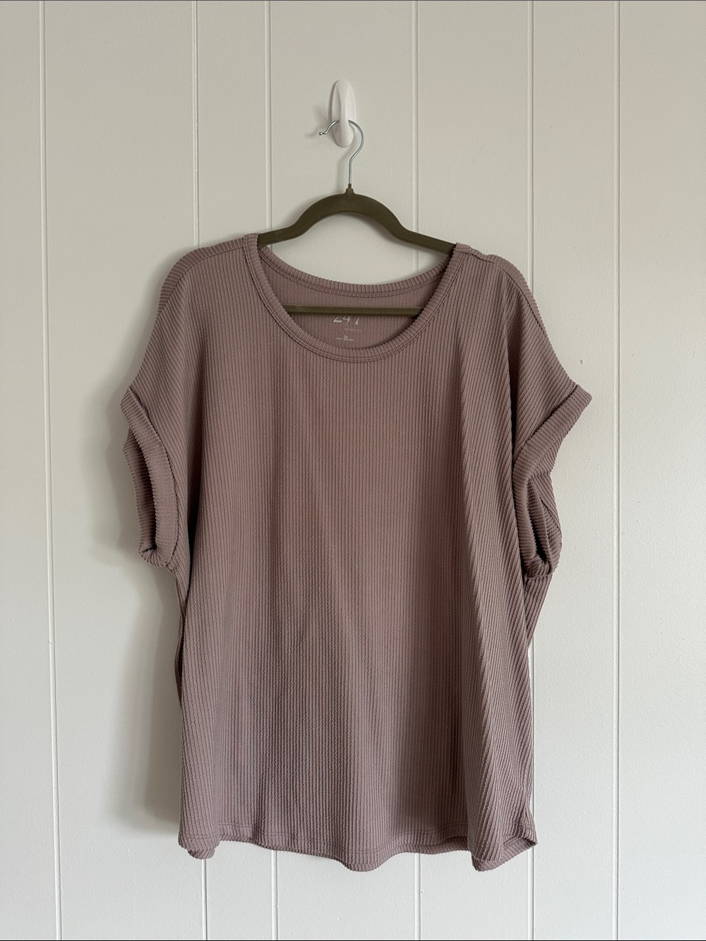 Maurices Waffle Short Sleeve Tee in Dusty Mauve